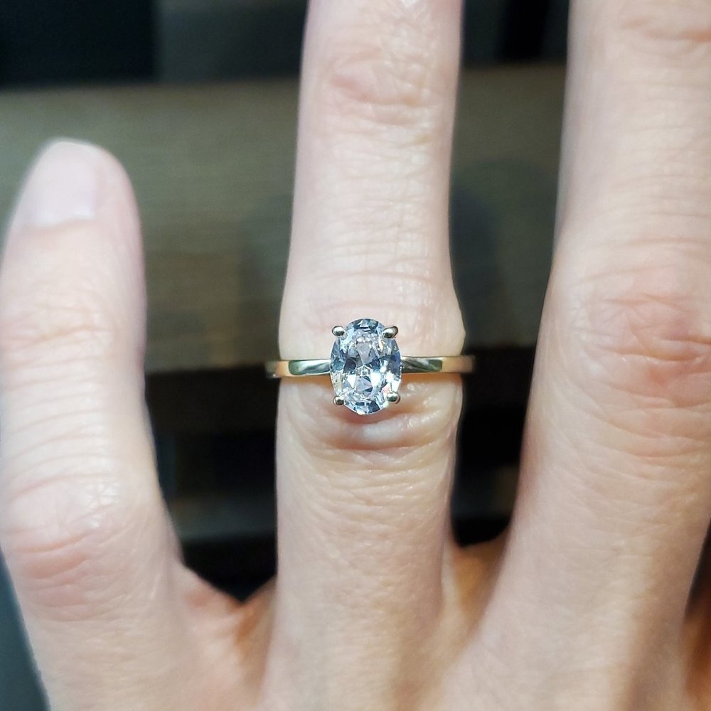 Size 6 Rose Gold Over 925 Sterling Silver Single Cubic Zirconia Ring